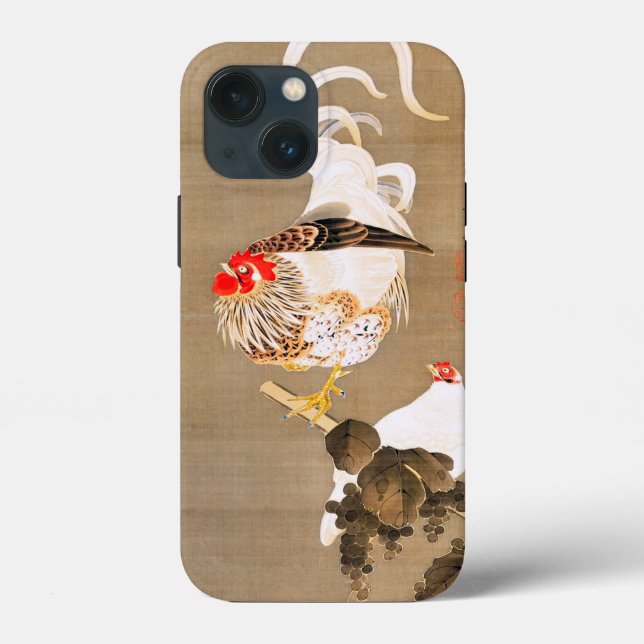 Hen and Rooster with Grapevine by Ito Jakuchu Case-Mate iPhone Case (Back)