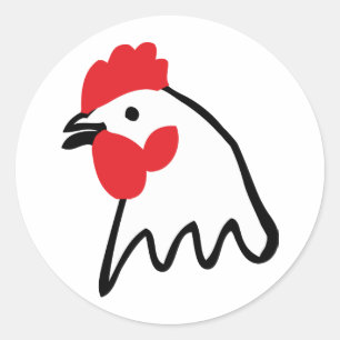 hen chicken biddy classic round sticker