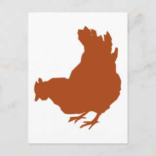 Hen [chicken, farmer, organic eggs] postcard