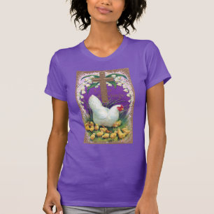Hen, Chicks and Cross Vintage Easter T-Shirt