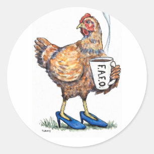 Hen Dissent Classic Round Sticker