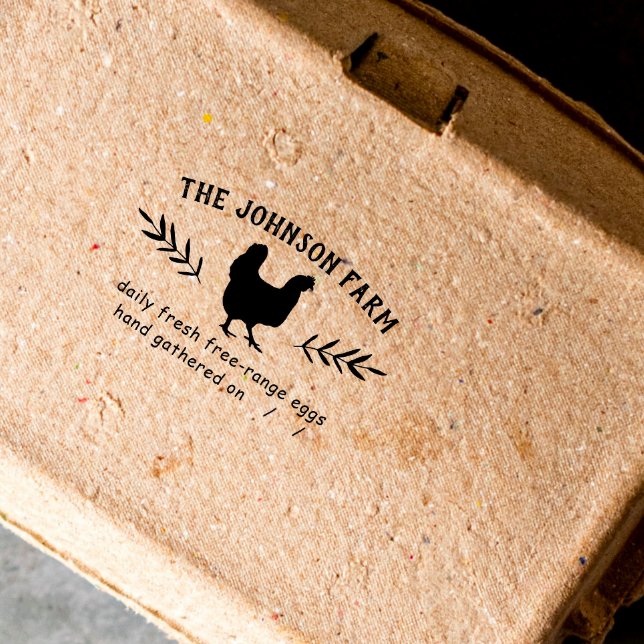 Hen Family Farm Fresh Eggs Rubber Stamp (Creator Uploaded)
