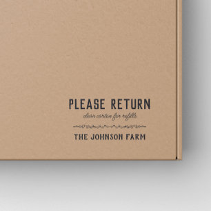 Hen Family Farm Return Carton Rubber Stamp