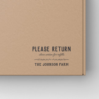 Hen Family Farm Return Carton Rubber Stamp
