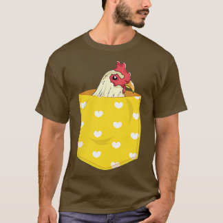 Hen Farming Farm Animal Farmer Cute Pocket Chicken T-Shirt