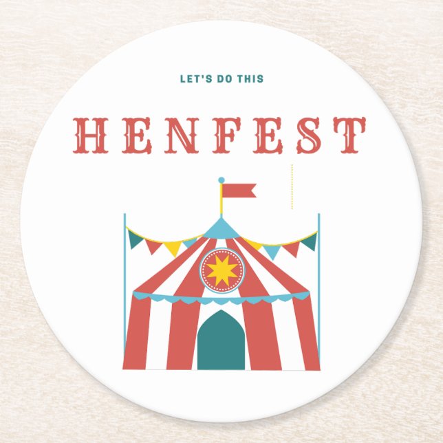 Hen Fest Paper Coaster (Front)
