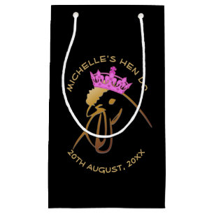 Hen in Pink Crown Bachelorette Party Custom Small Gift Bag