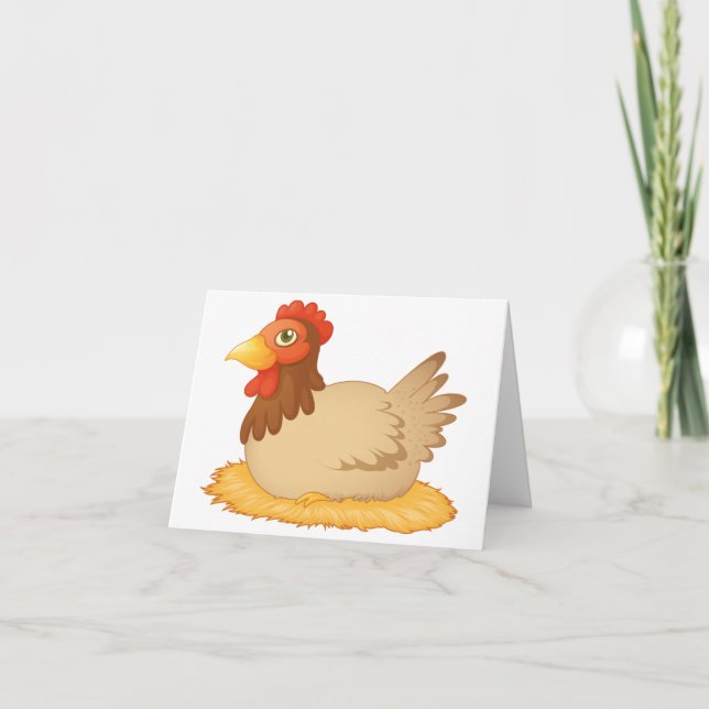 Hen Laying On Eggs Note Cards (Front)