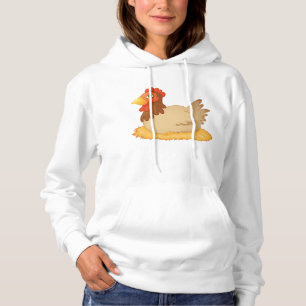 Hen Laying On Eggs Womens Hoodie