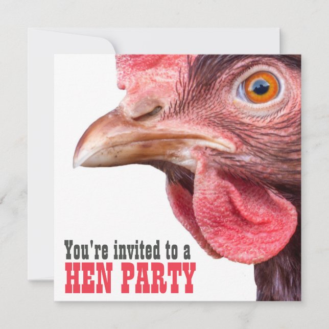 Hen Night Ladies Bachelorette Party Big Chicken Invitation (Front)