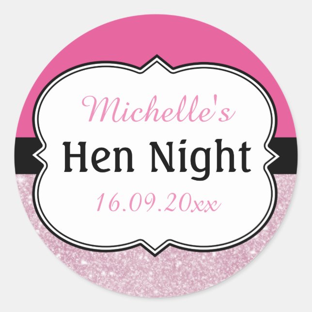 Hen Night Personalised Classic Round Sticker (Front)
