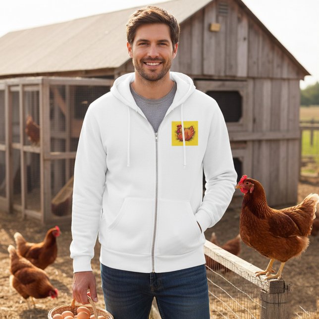 Hen on Nest Bright Farmyard Chicken Hoodie (Creator Uploaded)