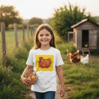 Hen on Nest Bright Farmyard Chicken