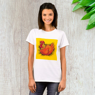 Hen on Nest Bright Farmyard Chicken T-Shirt