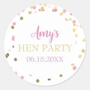 Hen Party Bachelorette Party Favours Classic Round Sticker
