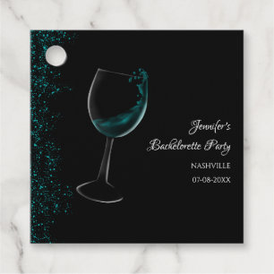 Hen party blue Mocktail bachelorette party sparkle Favour Tags