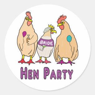 Hen Party Classic Round Sticker