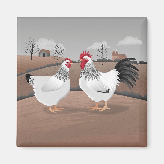 Hen & Rooster Magnet (Front)