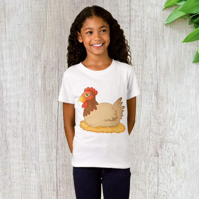 Hen Sitting on Nest Cute Farm Animal  T-Shirt (Creator Uploaded)