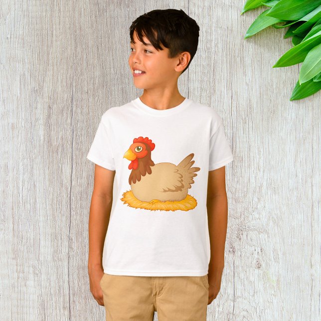 Hen Sitting on Nest Cute Farm Animal  T-Shirt (Creator Uploaded)