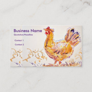Hen Walking Painting Business Card