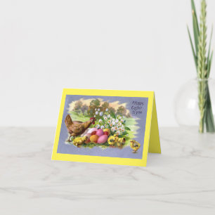 Hen With Chicks Holiday Card