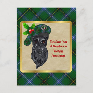 Henderson Clan Badge & Tartan Christmas Postcard