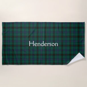 Henderson Clan Tartan Plaid Beach Towel
