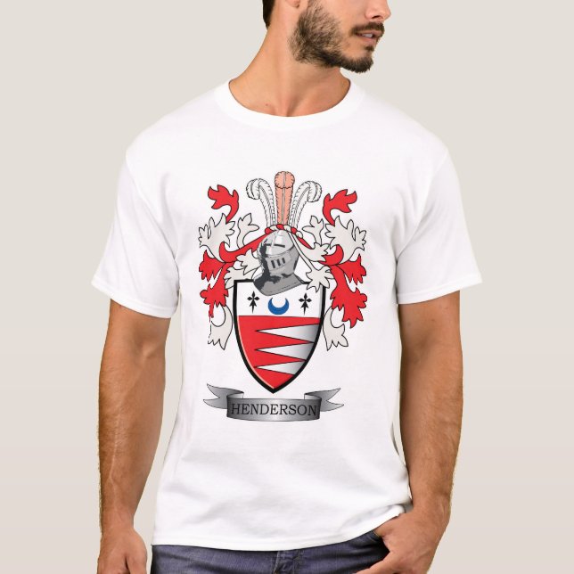 Henderson Family Crest Coat of Arms T-Shirt (Front)
