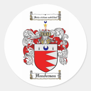 HENDERSON FAMILY CREST -  HENDERSON COAT OF ARMS CLASSIC ROUND STICKER