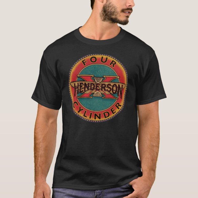 Henderson four cylinder motorcycle sign T-Shirt (Front)