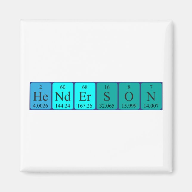Henderson periodic table name magnet (Front)