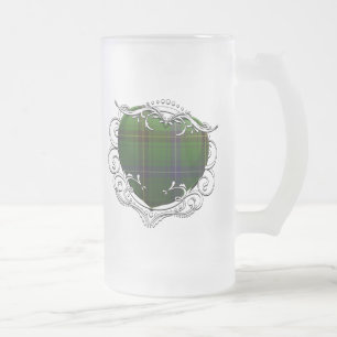 Henderson Tartan Heart Frosted Glass Beer Mug