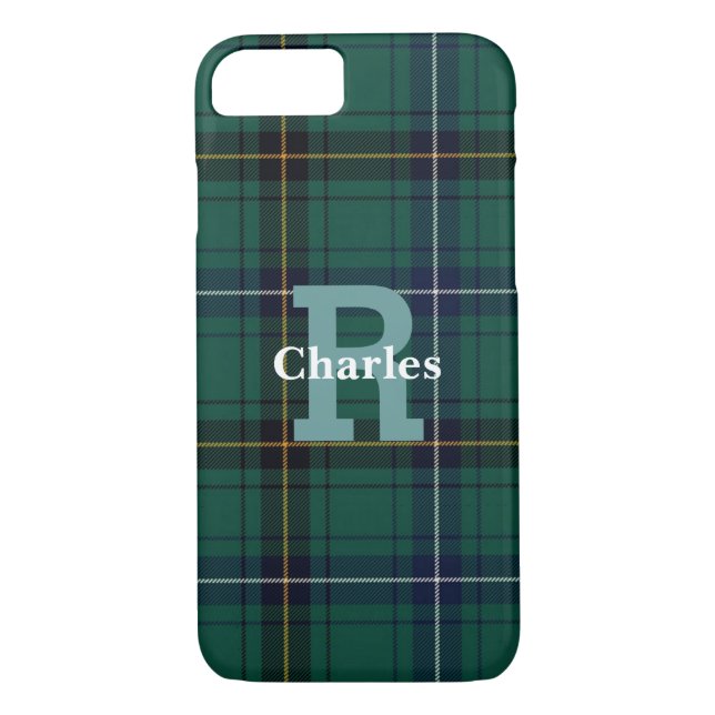 Henderson Tartan Plaid Monogrammed iPhone 7/8 Case (Back)
