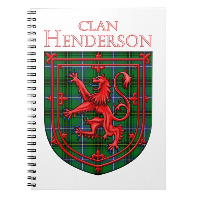 Henderson Tartan Scottish Plaid Lion Rampant Notebook (Front)