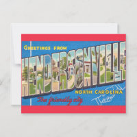 Hendersonville NC Greetings Postcard