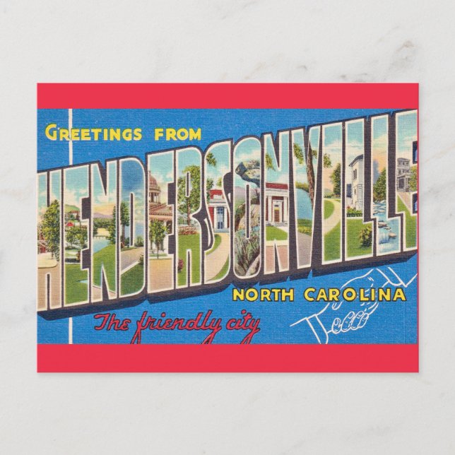 Hendersonville NC Greetings Postcard (Front)