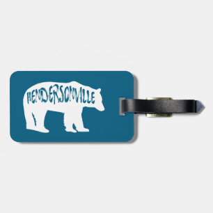 Hendersonville North Carolina Bear Luggage Tag
