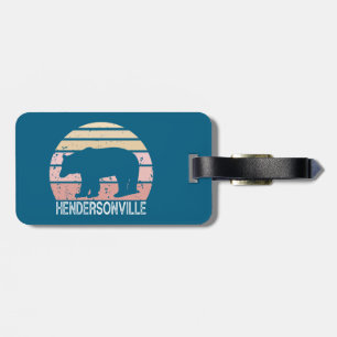 Hendersonville North Carolina Retro Bear Luggage Tag