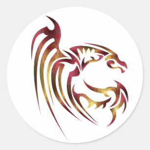 Henham the Metallic Red and Gold Dragon Classic Round Sticker