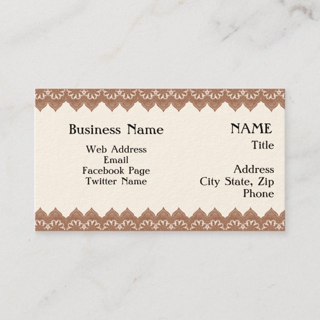 Henna Border Business Card (Front)