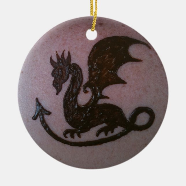 Henna Dragon Ornament (Front)
