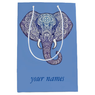 Henna Elephant Art Medium Gift Bag