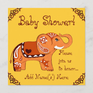 Henna Elephant (Baby Shower) Invitation