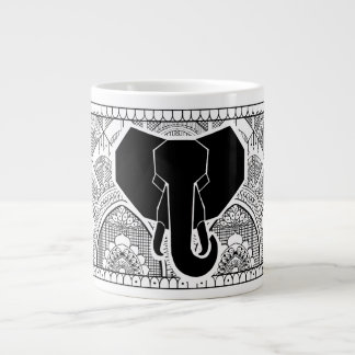 Henna Elephant Large Coffee Mug