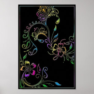 Henna Floral Design Customised Poster