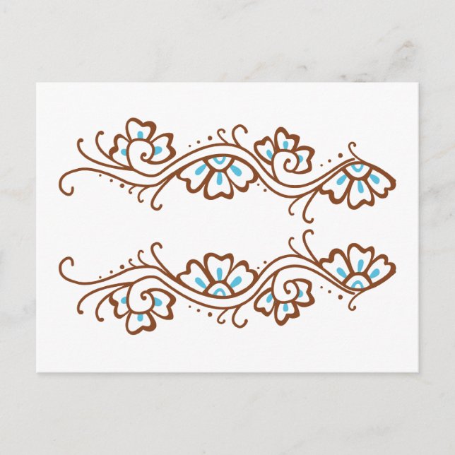 Henna Flower Chain Postcard (Front)