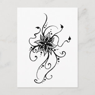Henna Flower in Vines Postcard