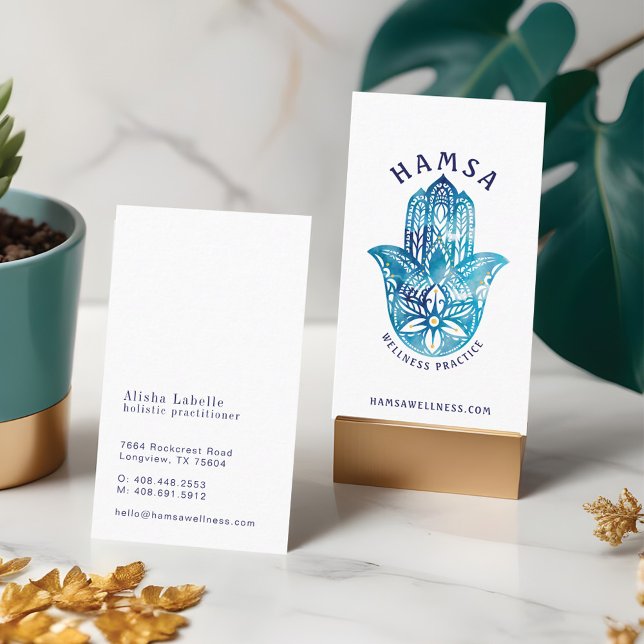 Henna Hamsa Wellness Holistic Decorative Hand Business Card (Henna Hamsa Wellness Holistic Decorative Hand Business Card)