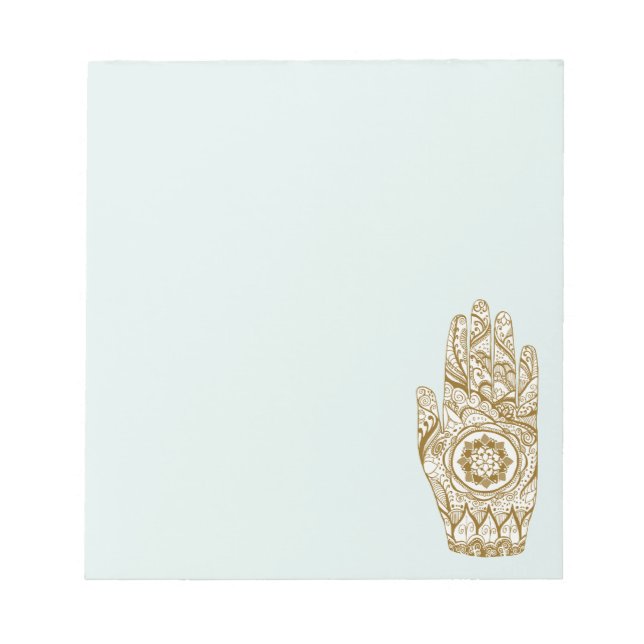 Henna Hand Lotus Notepad (Front)